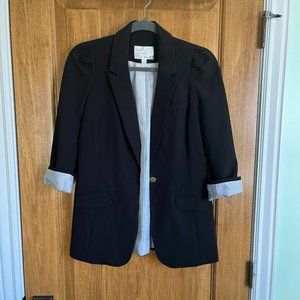 VINTAGE Dynamite Black Long-line Blazer | puff 3/4 sleeves | medium |early 2000s